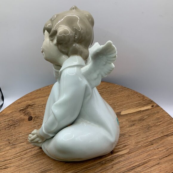 Lladró Vintage Angel Dreaming Porcelain Figurine - Picture 3 of 7